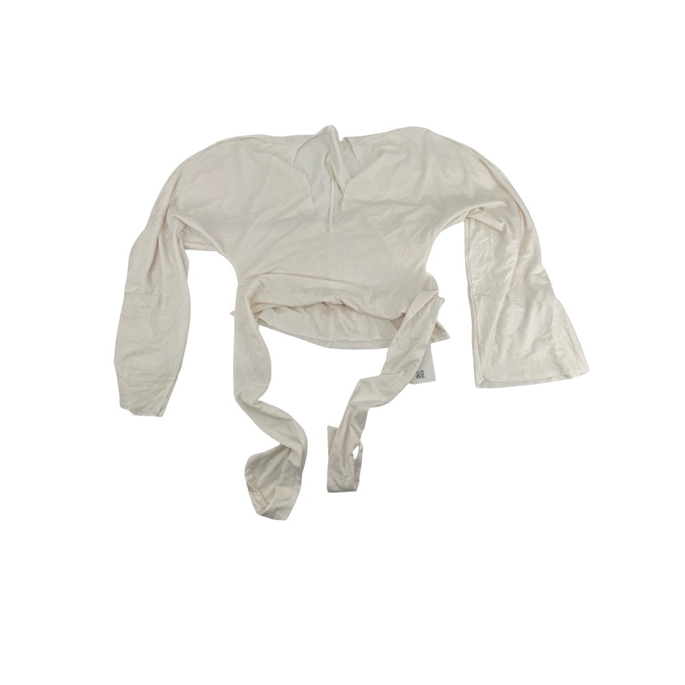 House of CB Women's Wrap Top Ballet Cream Jersey Small